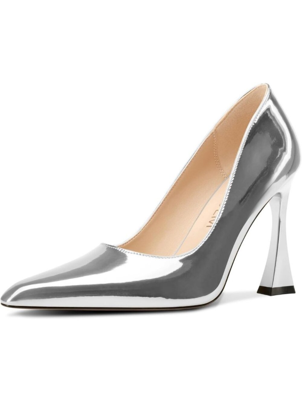 Chic Women's Stiletto High Heel Pumps - Square Toe, Slip-On, Patent Leather, 3.9